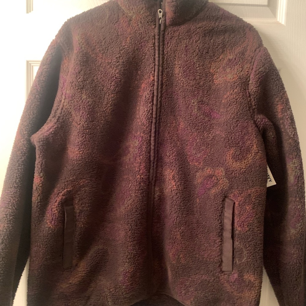 Old Navy Plush Paisley Brown Fleece Jacket